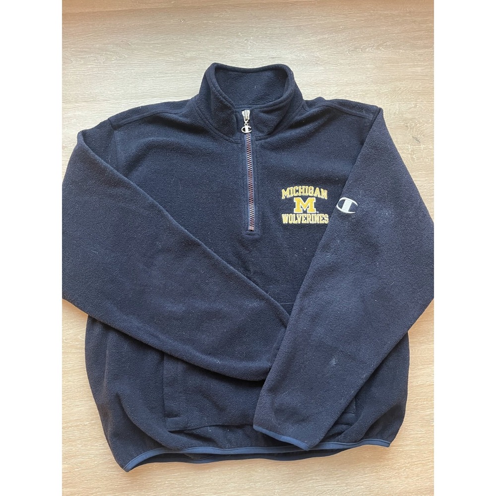 Michigan Wolverines Sweater Mens Large Blue‎ Champion Football NCAA Authentic